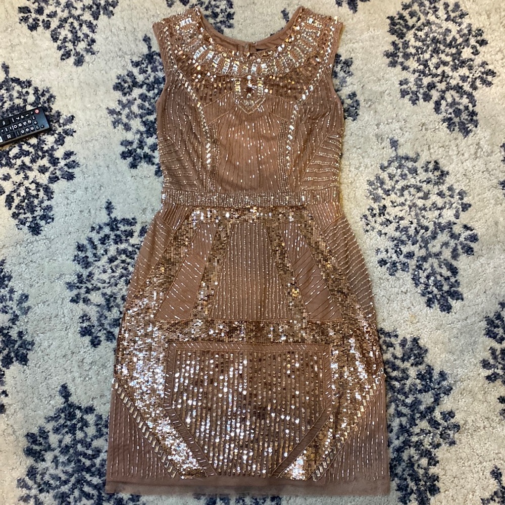 Rose Gold sequin cocktail dress